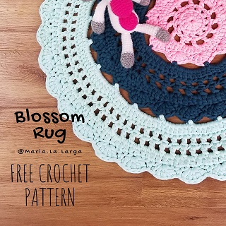 Free Crcohet Pattern Floor Rug Round Flowers Mandala Nordic Kids Room Trapillo 