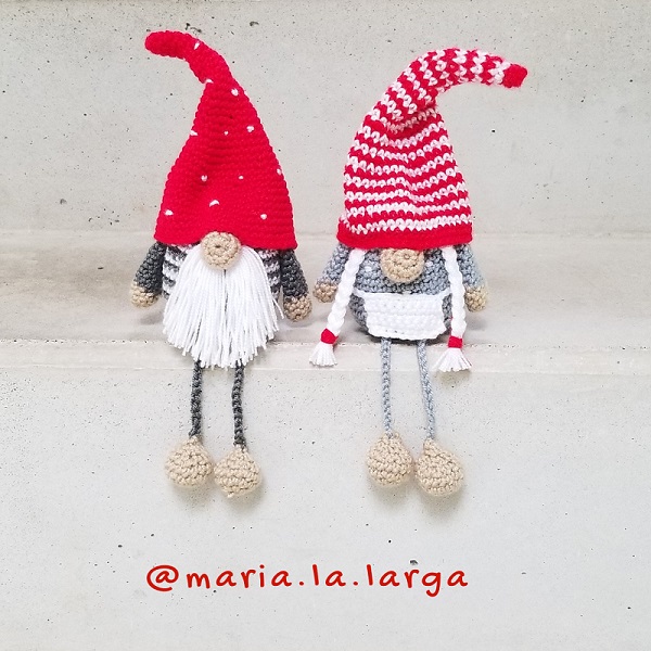 Free Crochet Gnome Pattern Amigurumi Danish Christmas Ornament