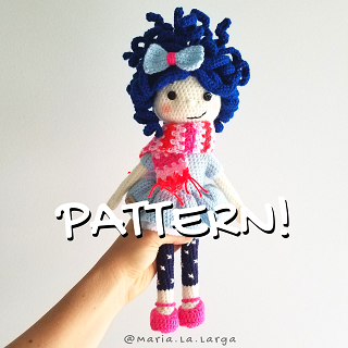 Amigurumi Curly Hair Lili Doll Pattern PDF Instant Download Crochet