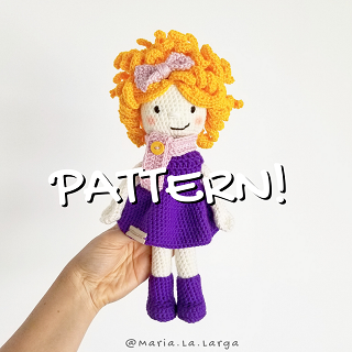 Amigurumi Curly Hair Lola Doll Pattern PDF Instant Download Crochet