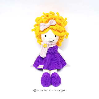 Amigurumi Curly Hair Lola Doll Pattern PDF Instant Download Crochet