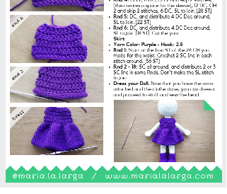 Amigurumi Curly Hair Lola Doll Pattern PDF Instant Download Crochet