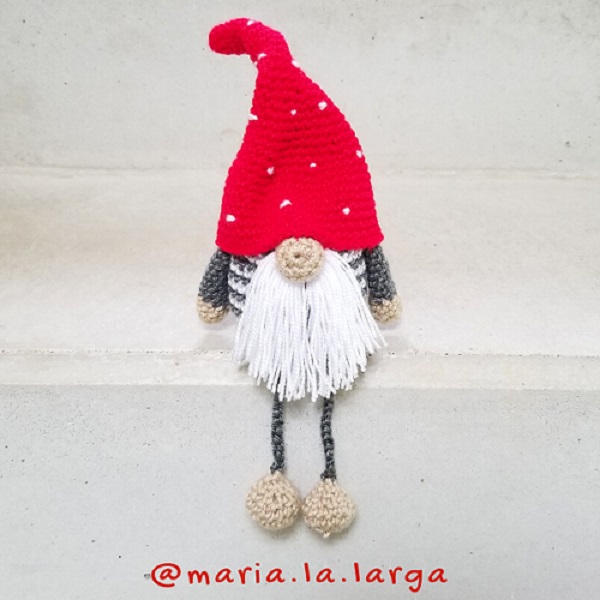 Free Crochet Gnome Pattern Amigurumi Danish Christmas Ornamen