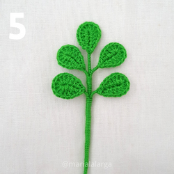 Patron gratis crochet hojas plantas flores amigurumi