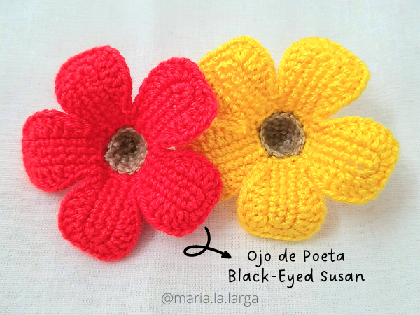 Patrón Gratis Flor Ojo de Poeta Daisy Margarita Flower Pattern Free Bouquete artificial flores